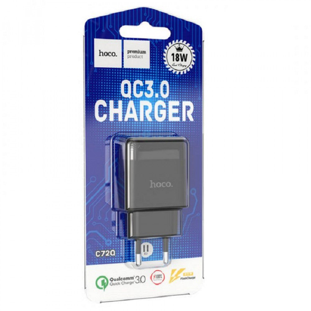 Home Charger | 18W | QC3.0 — Hoco C72Q — Black