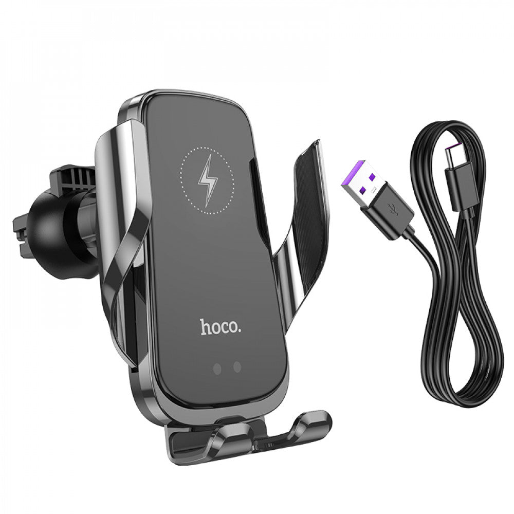 Car Holder — Hoco CA202 Plus Enlightener infrared induction wireless charing — black