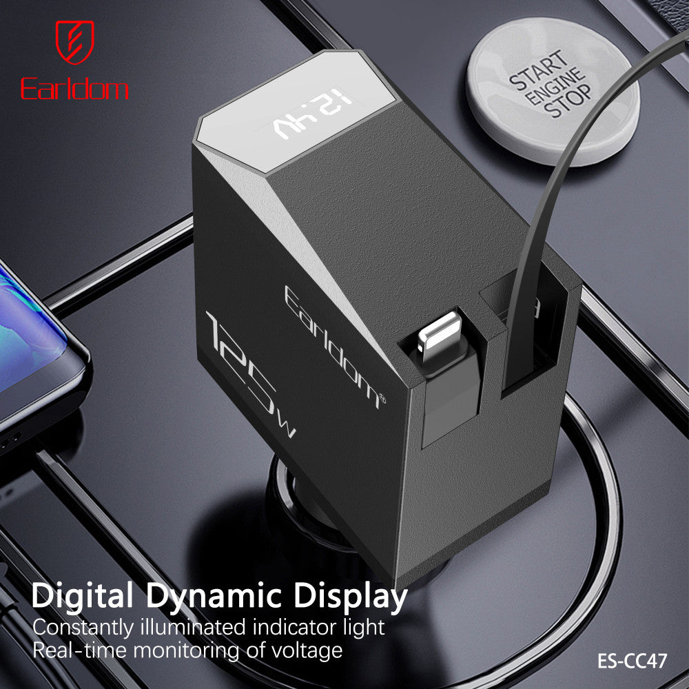 Car Charger 2.4A 1U 1C Earldom ES-CC47