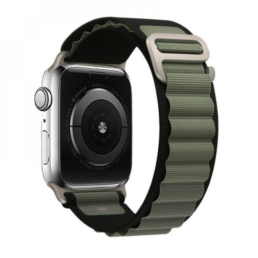 Ремінець Alpine Loop Design Apple Watch 42 mm 44 mm 45 mm 49 mm — Green & Black