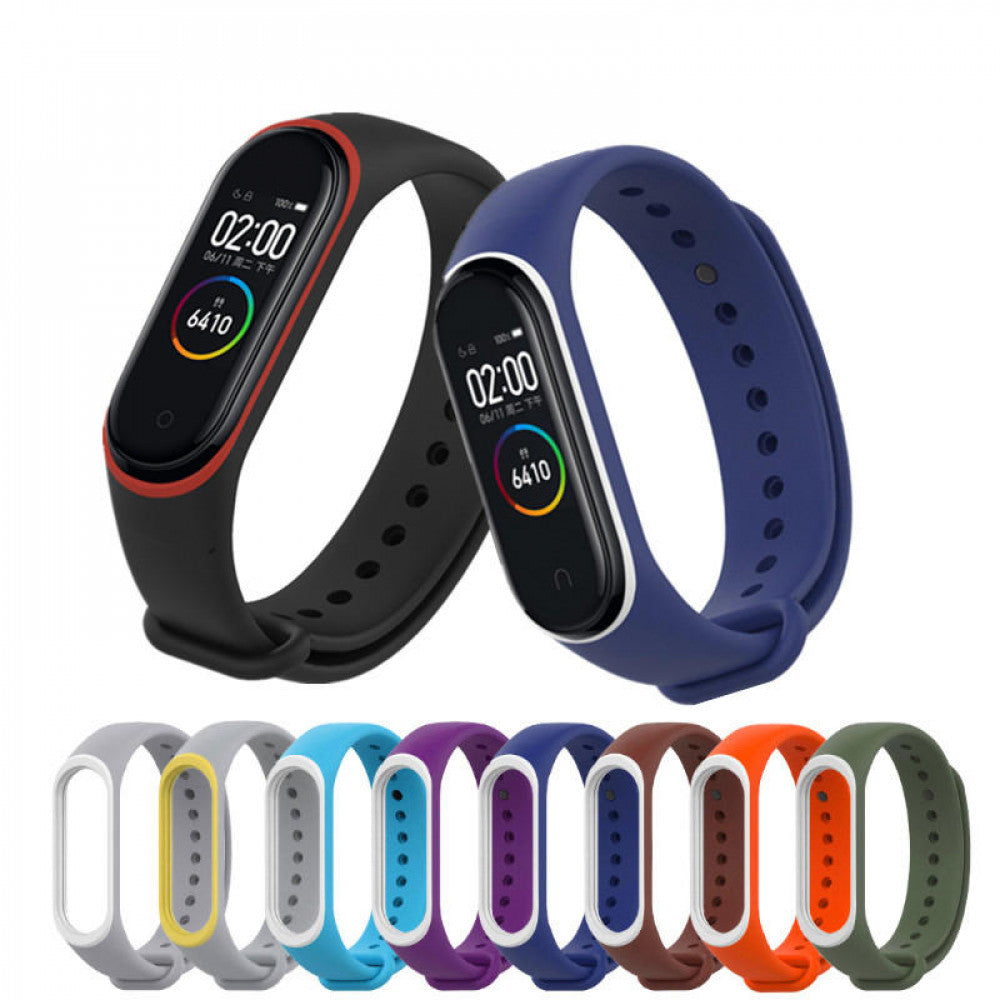 Ремінець Silicone Line Xiaomi Mi Band 5 6 — Red & White