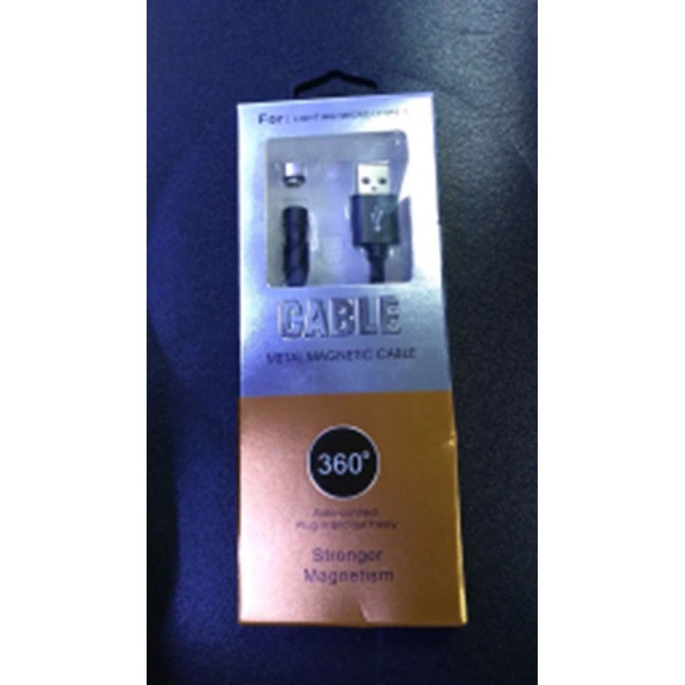 Кабель Lightning 2A (1m) Magnetic 360 Black