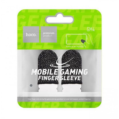 Hoco GM4 Phantom Superconducting fiber mobile game finger cots(silver Fiber) — Black & Silver