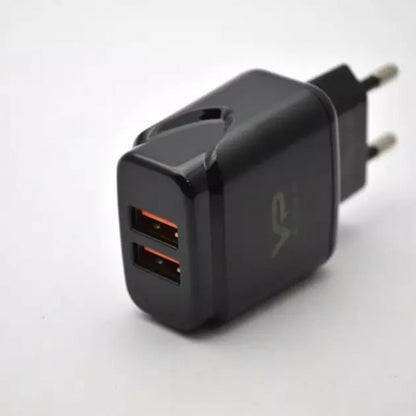 Home Charger | 2.4A | 2U | Micro Cable (1m) — Veron VR-C12M — Black