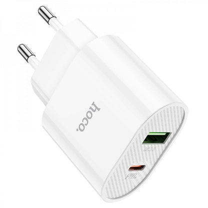 Home Charger | 20W | PD | QC3.0 | C to Lightning Cable (1m) — Hoco C95A — White