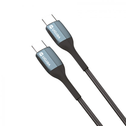 Кабель USB C to C 3A PD (1m) Veron CC09 Nylon — Black
