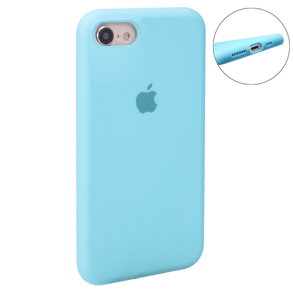 Original Silicone Case Full Size iPhone 7 ; 8 ; SE 2020 — Blue Bird Feather