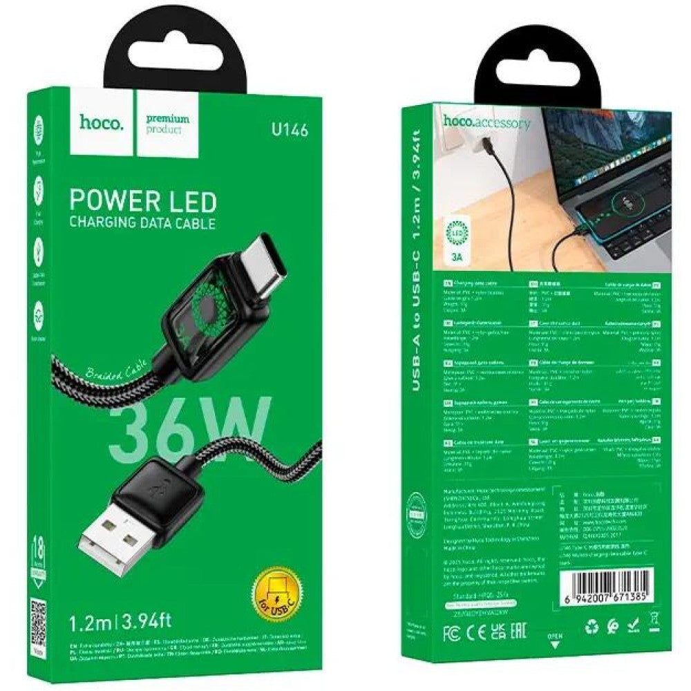Кабель USB C 2.4A (1m) Hoco U146