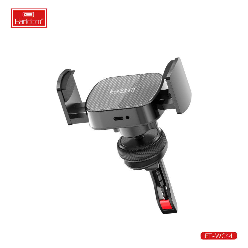Автотримач розсувний на повітропровід з бездротовою зарядкою 15W — Earldom ET-WC44