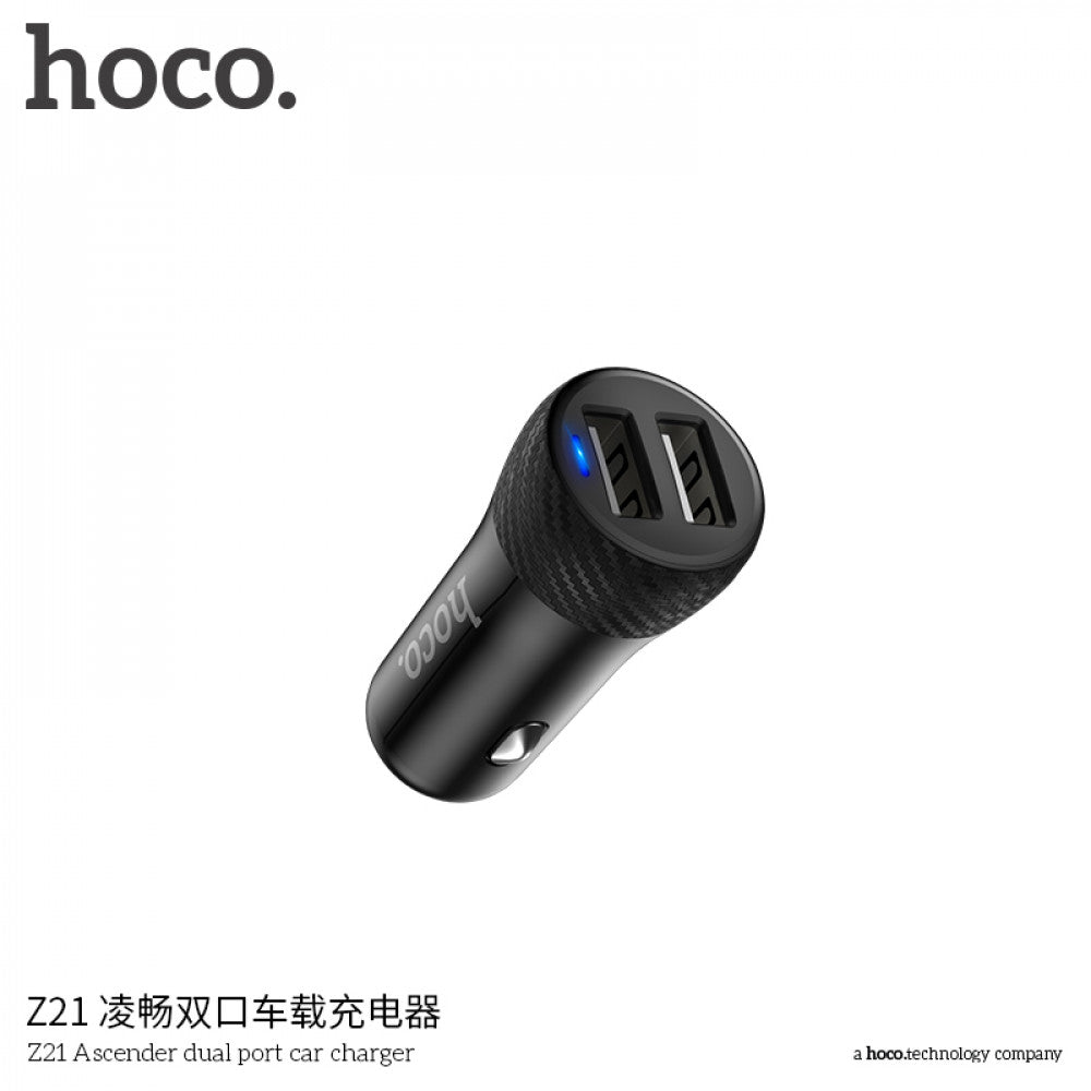 Car Charger 3.4A 2U Hoco Z21 - Black