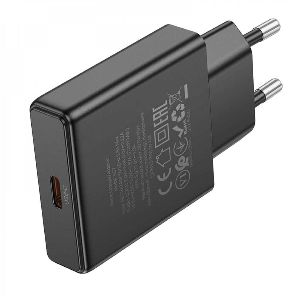 Home Charger | 20W | PD3.0 — Hoco N37 — Black