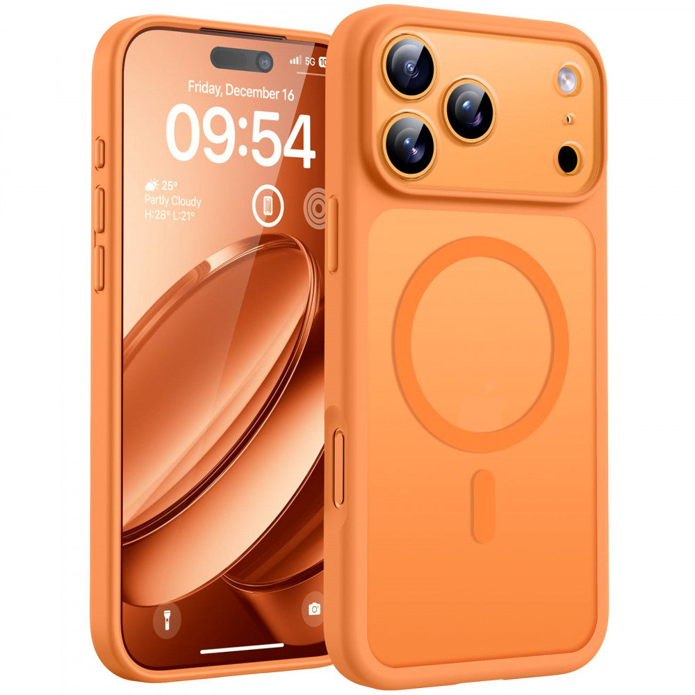 Накладка Чехлы Rock Guard Metal Lens Frame Series TPU Case with Magsafe iPhone 17 Pro Max — Orange