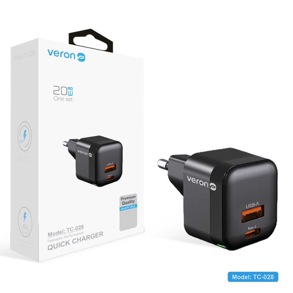 Home Charger | 20W | PD | QC3.0 — Veron TC-028