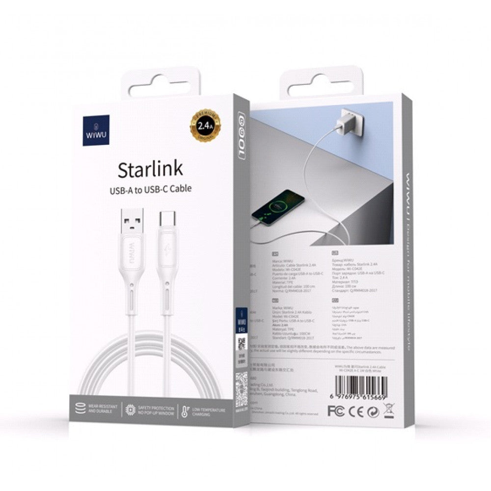 Кабель USB C 3.1A (1m) WiWU StarLink Wi-C042E
