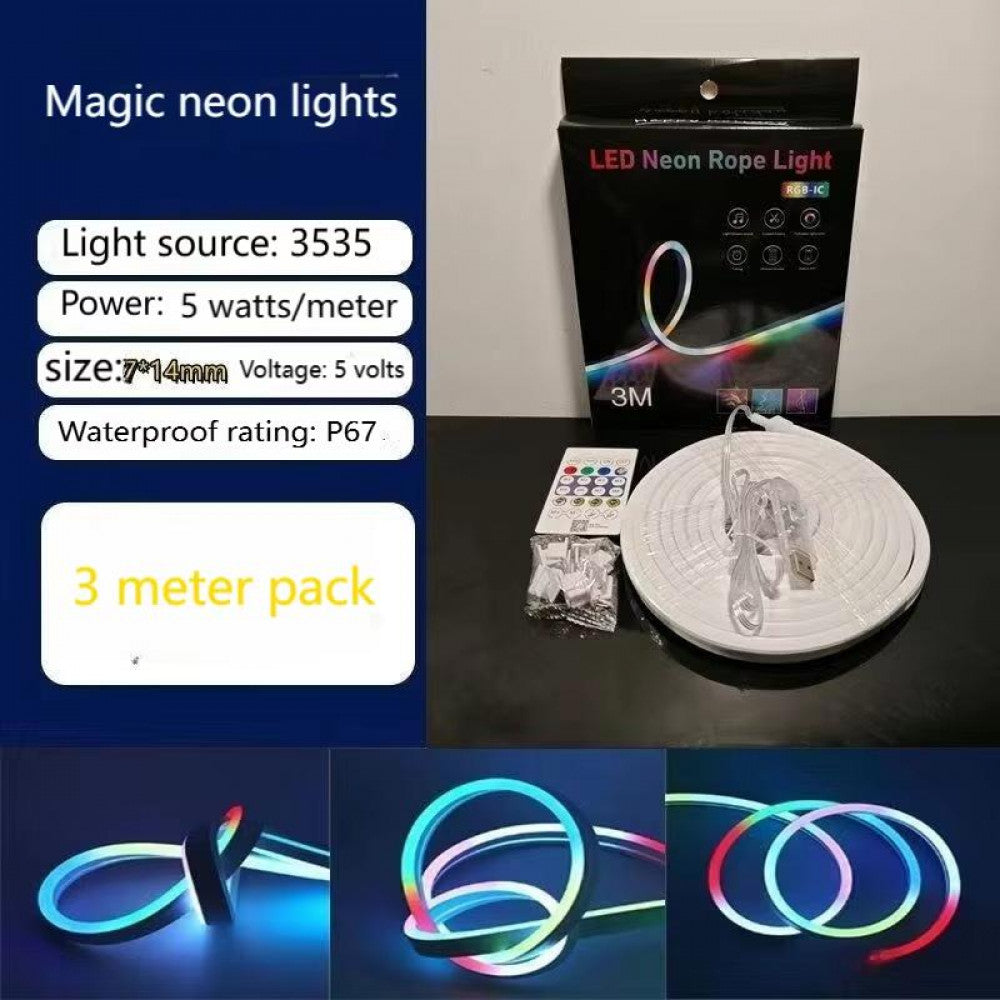 LED лента RGB Neon Rope 3м c пультом 5V