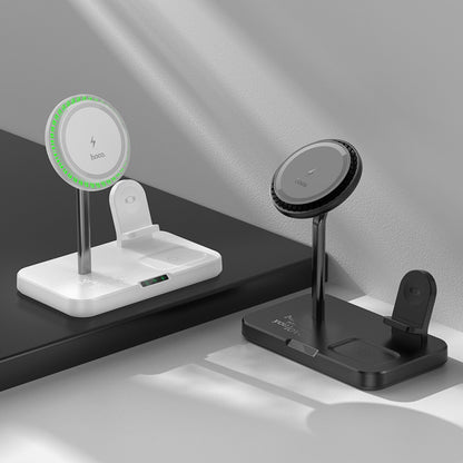 Magnetic Wireless Charger 3 in 1 — Hoco CQ12  — Black