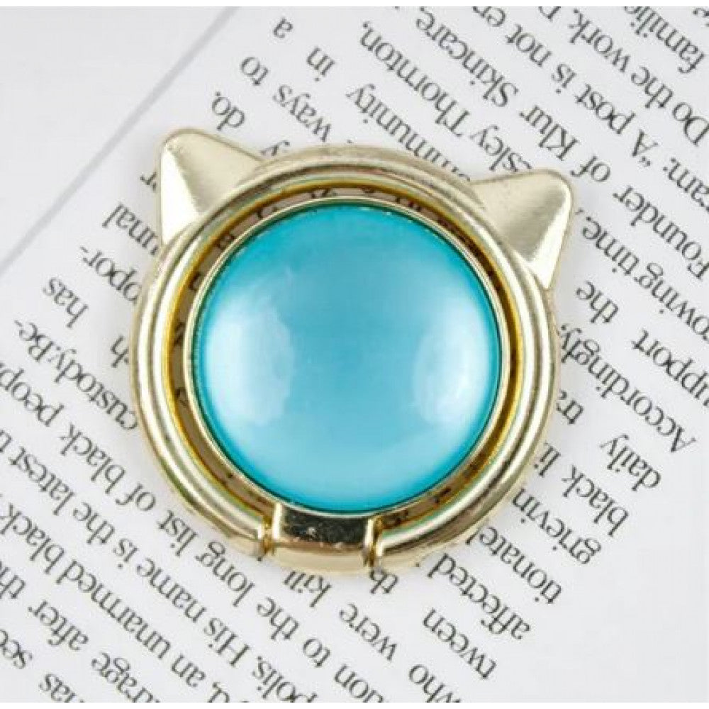 Кольцо держатель « Cat Ear  » — Turquoise & Gold