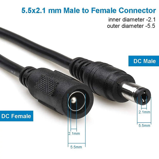 cable 3 meter Female to Male 5.5mmx2.1mm DC