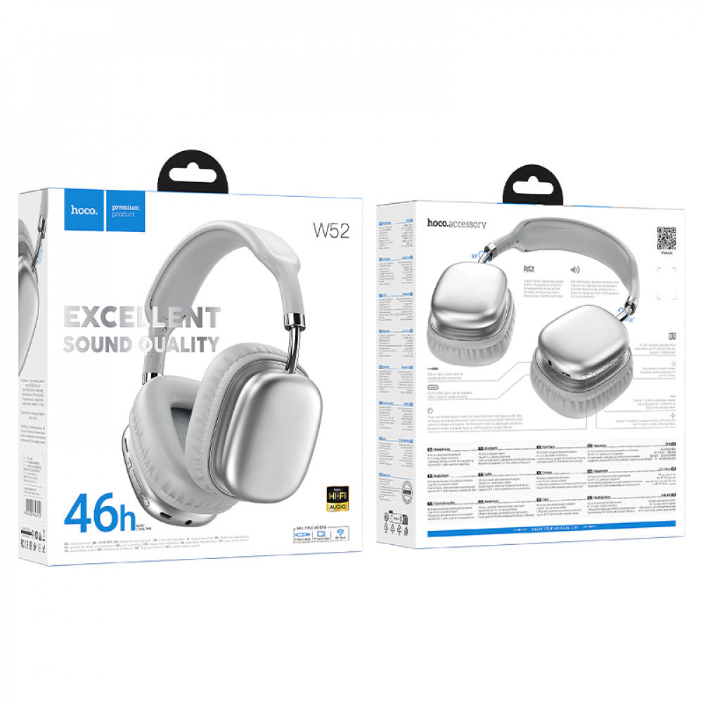 Bluetooth Headphones — Hoco W52 — Silver