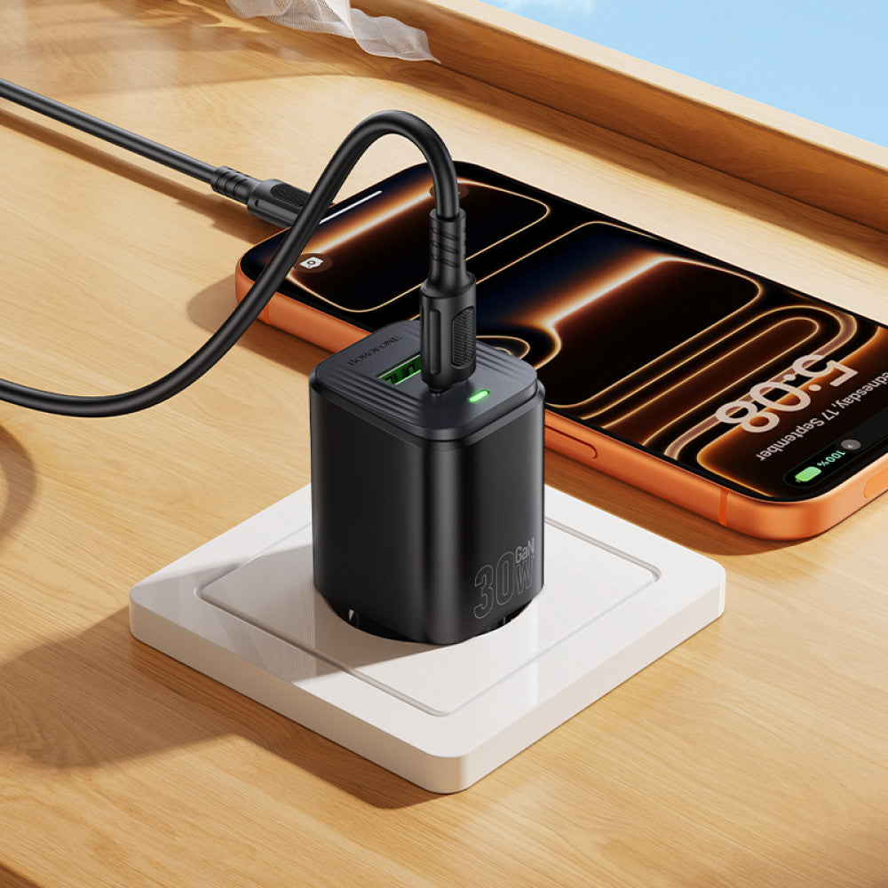 Home Charger | 30W | PD | QC3.0 | C to C Cable (1m) — Borofone BAS85A
