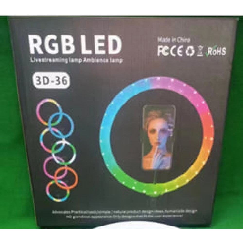 Лампа Кольцевая RGB LED 36 cm 14" 120 Lights 24 RGB 3D-36