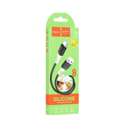 Кабель Lightning 2.4A (1m) Hoco X82 silicone — Black