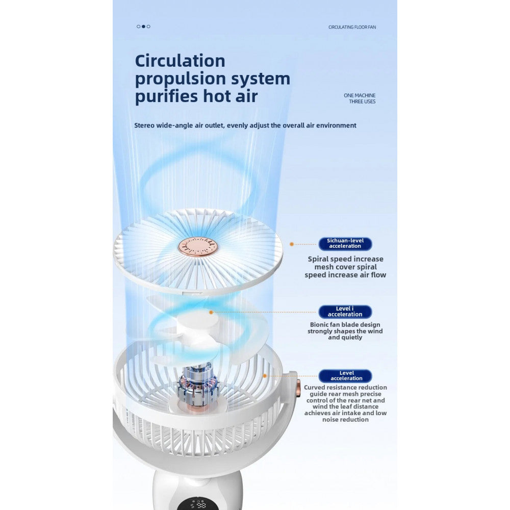 Портативный мини вентилятор M9 White