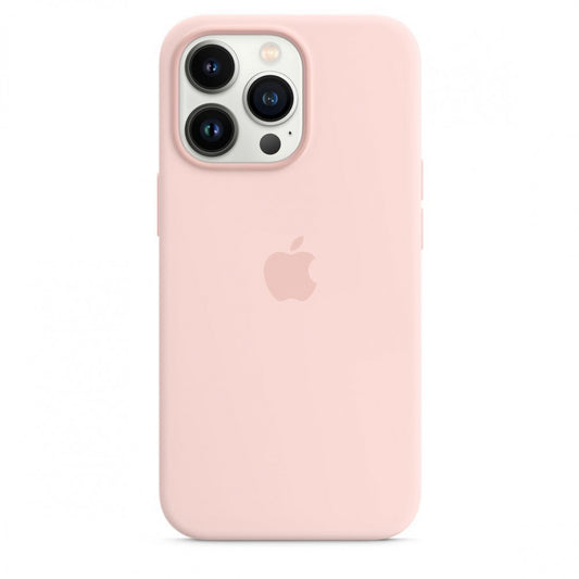 Silicone Case with MagSafe iPhone 14 — Chalk Pink