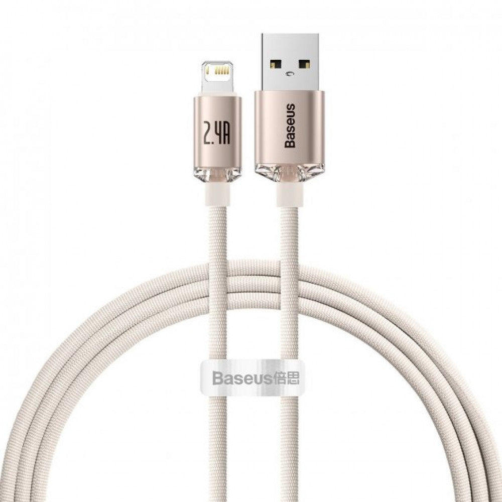 Кабель Lightning 2.4A (1.2m) Baseus (CAJY0011) Crystal Shine Series — CAJY001104 Pink