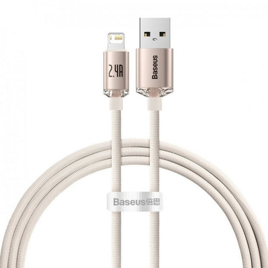 Кабель Lightning 2.4A (1.2m) Baseus (CAJY0011) Crystal Shine Series — CAJY001104 Pink