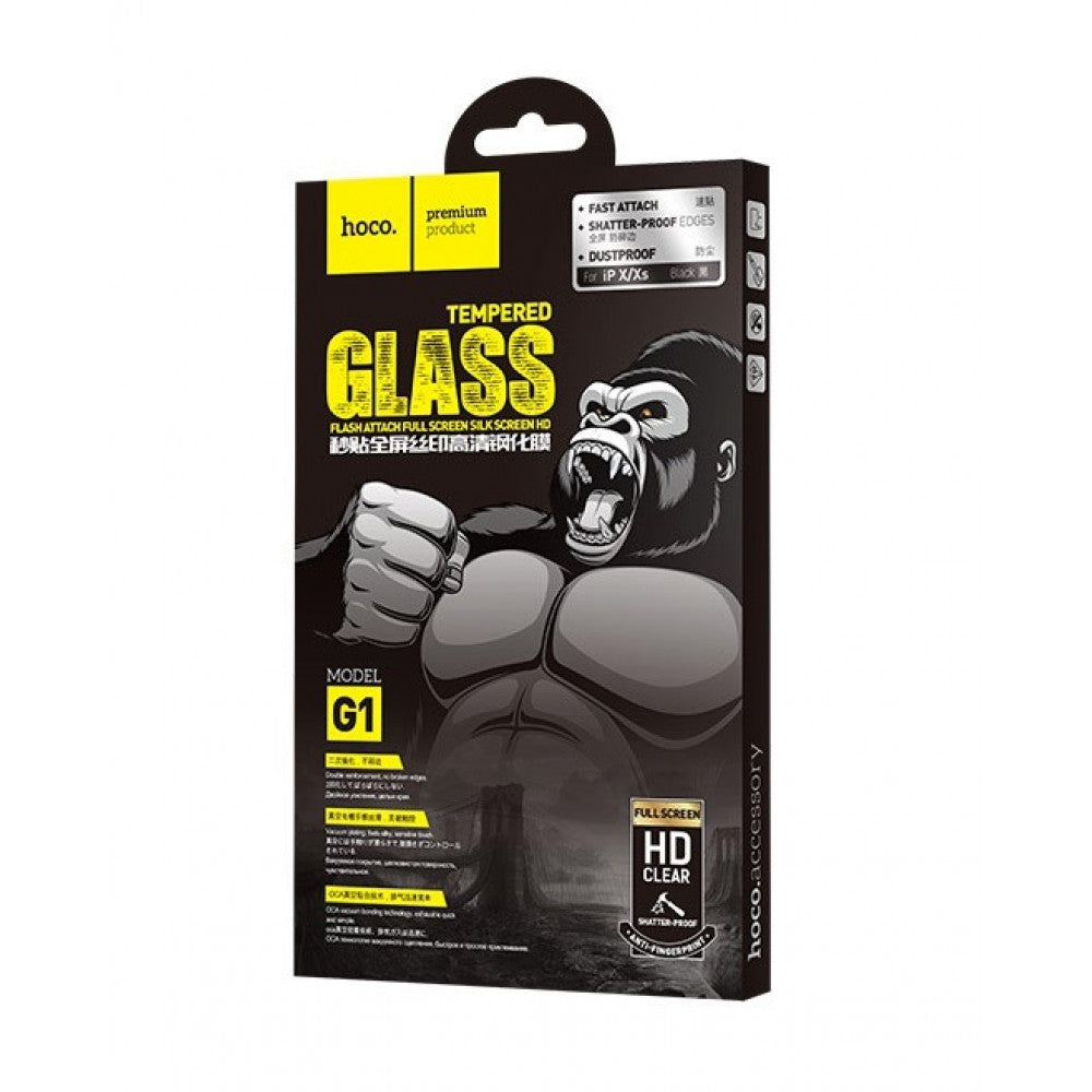 Захисне скло Hoco G1 Flash attach full screen silk screen HD iPhone 13 mini 5.4" — Black