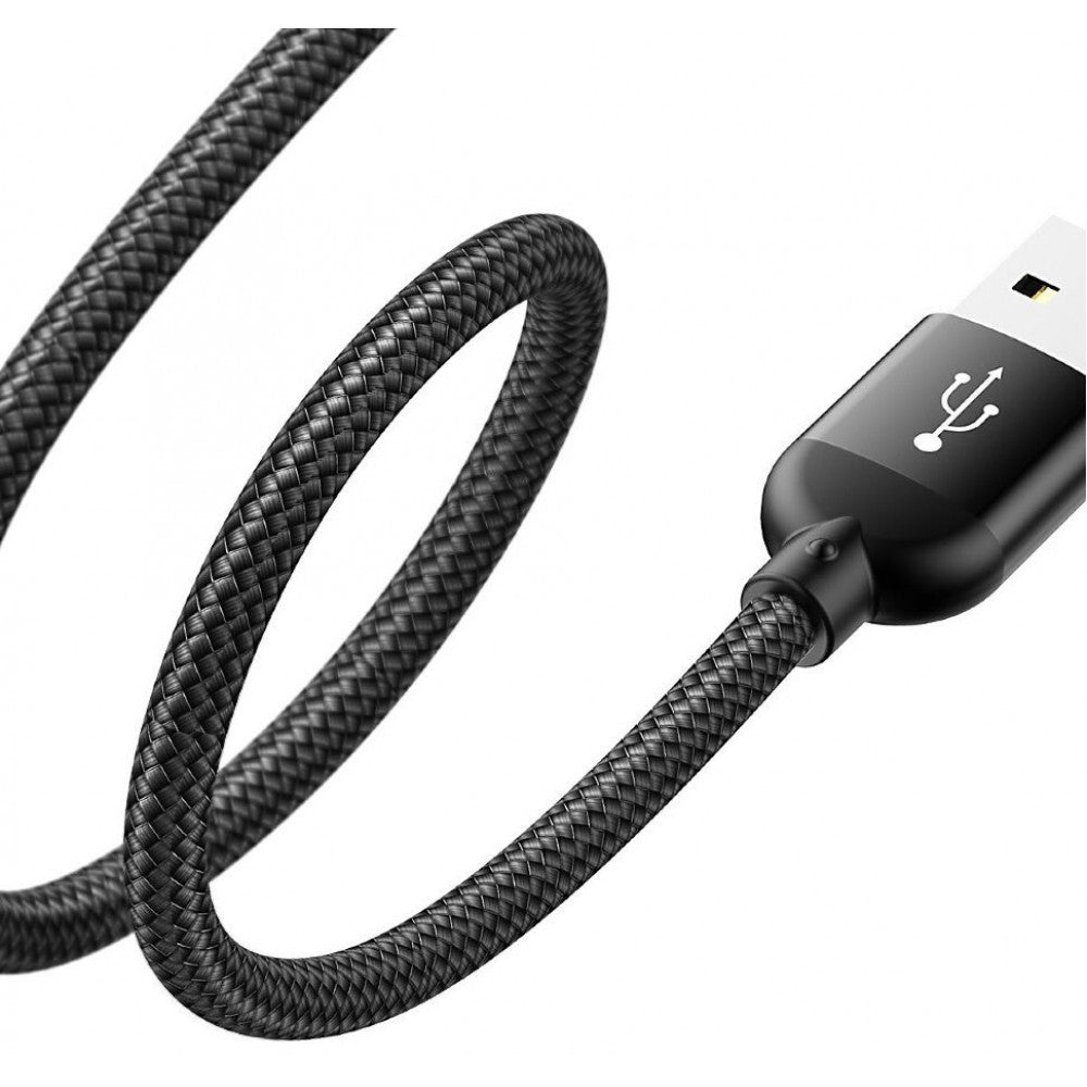 Кабель 2 in 1 ( M , C ) 2.4A (0.23m) — Baseus (CAMUTC-01) U-shaped Portable data Black