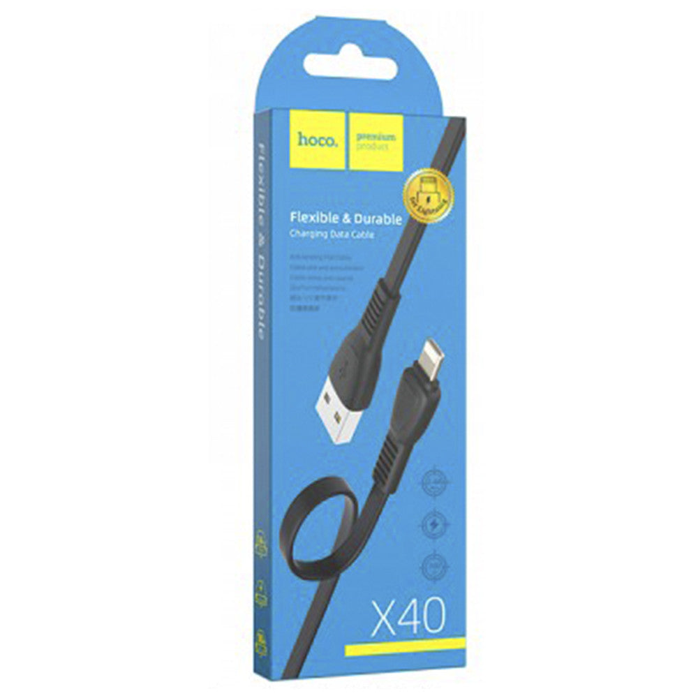 Кабель Lightning 2.4A (1m) Hoco X40 — Black
