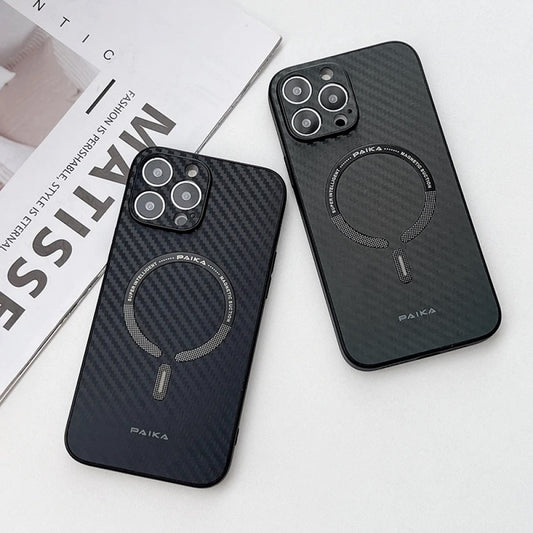 Накладка Чехлы Carbon case with magsafe iPhone 14 Pro — Black