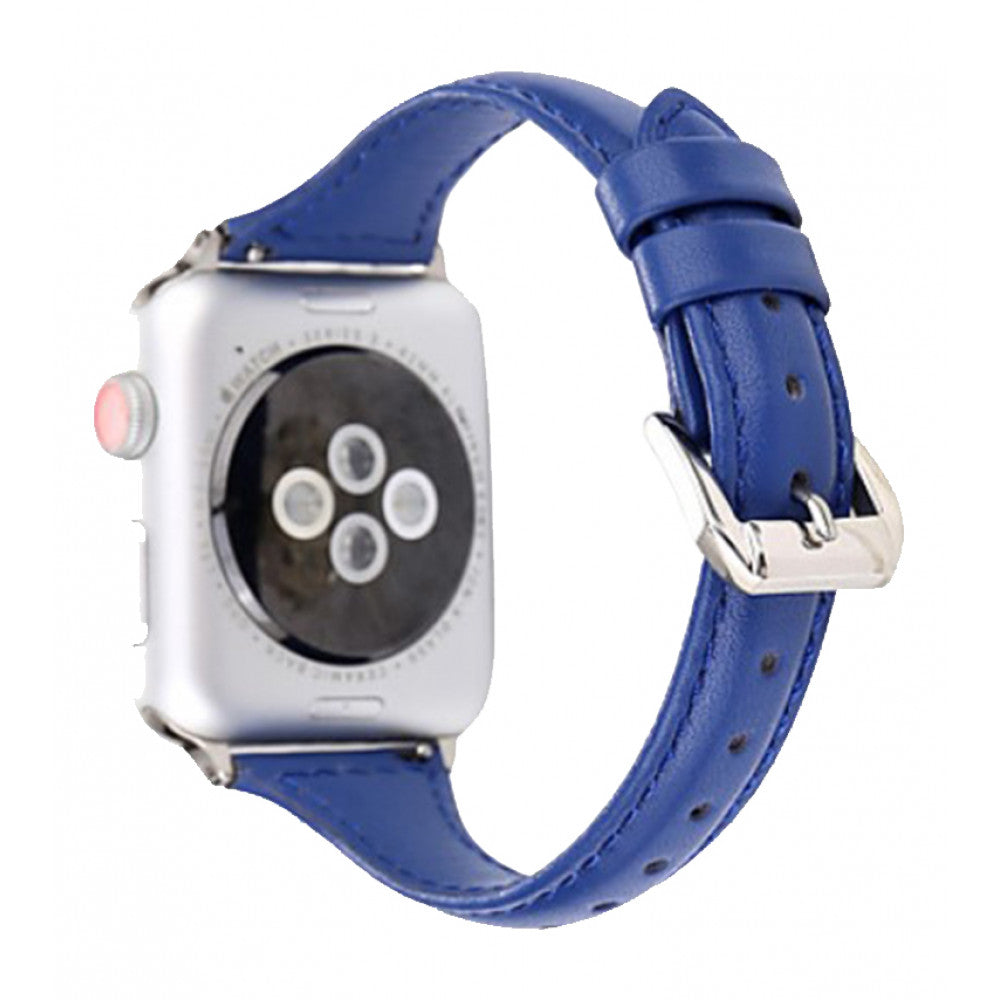 Ремінець Leather Series Thin Strap — Apple Watch 42 mm | 44 mm | 45 mm | 49 mm — Dark Blue