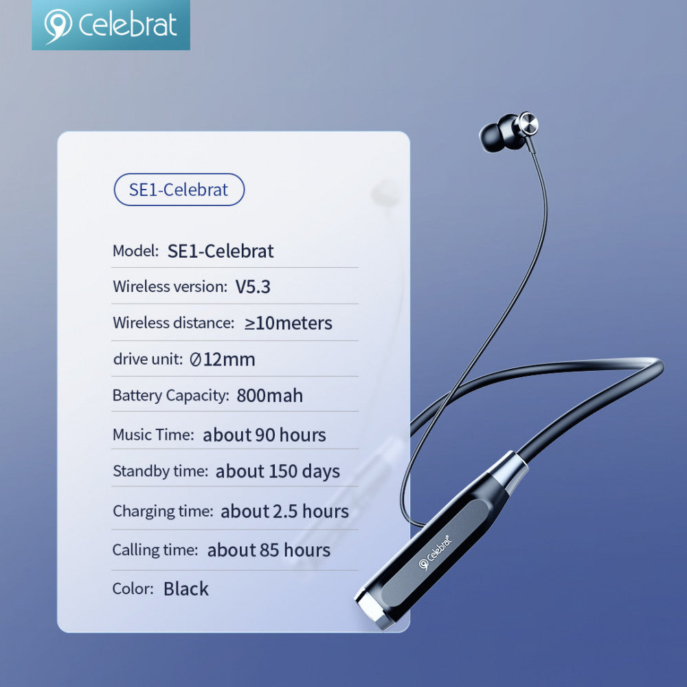 Навушники Bluetooth Celebrat SE1 — Black