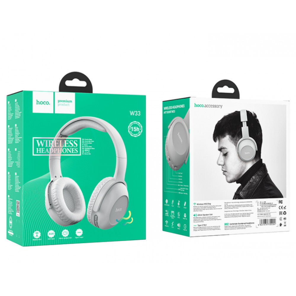 Навушники Bluetooth Hoco W33 Art sount — Gray