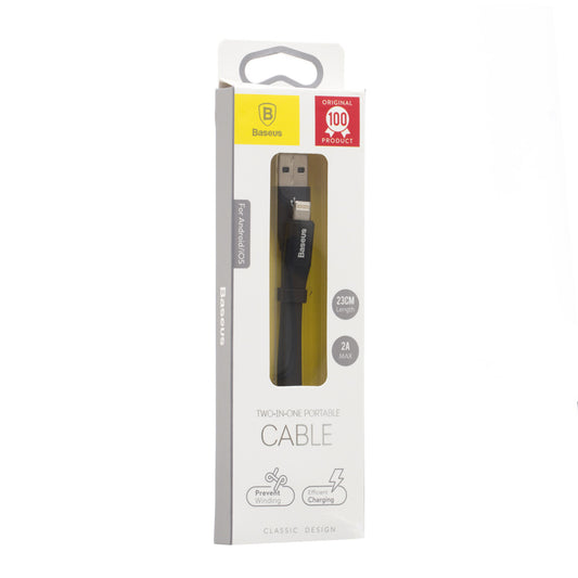 Кабель Lightning 2A (0.23m) Baseus (CALMBJ-B01) Nimble Portable Black
