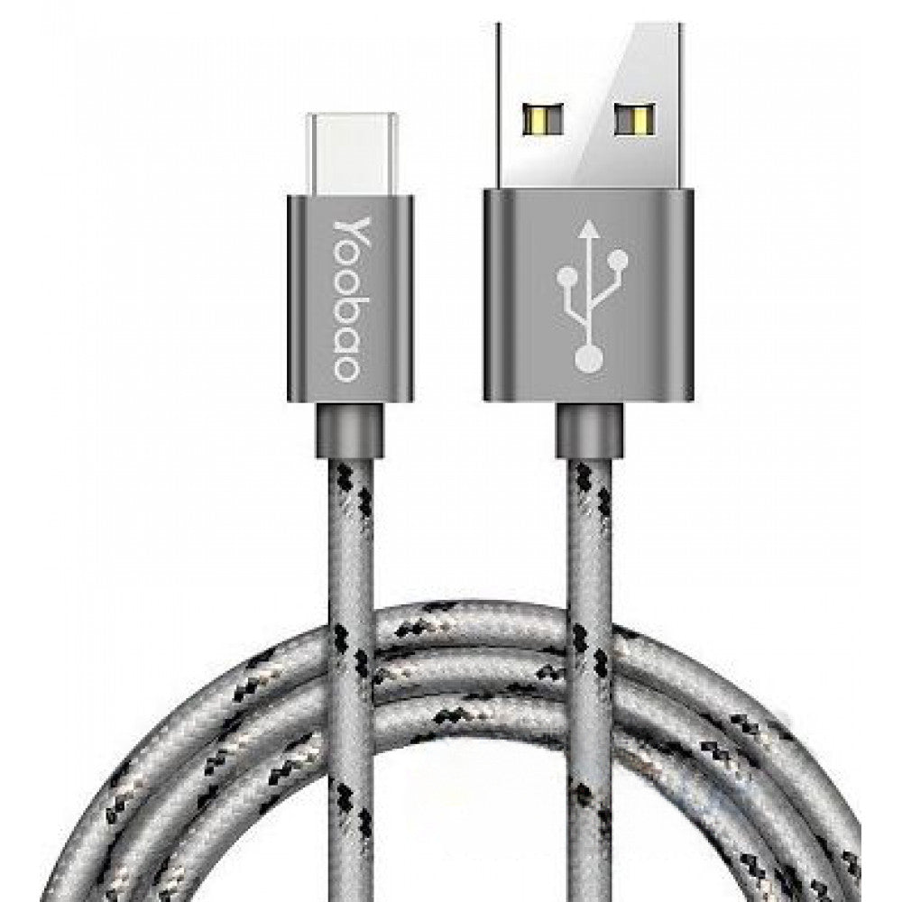 Кабель USB C 2A (1m) — Yoobao YB415C — Gray