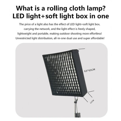 Гнучкий світлодіодний відеосвітло ZSYB JB-200X 200W 3200K-5600K з керуванням через додаток 63 см