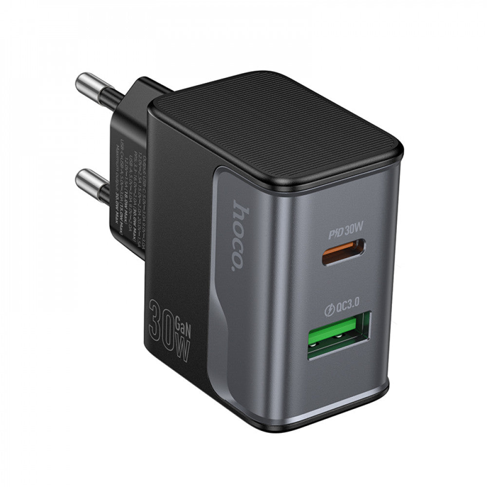 Home Charger | 30W | PD | QC3.0 — Hoco CS73A — Black