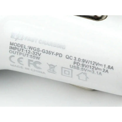Car Charger 55W 2U 1C WGS-G35Y-PD Quick Charger