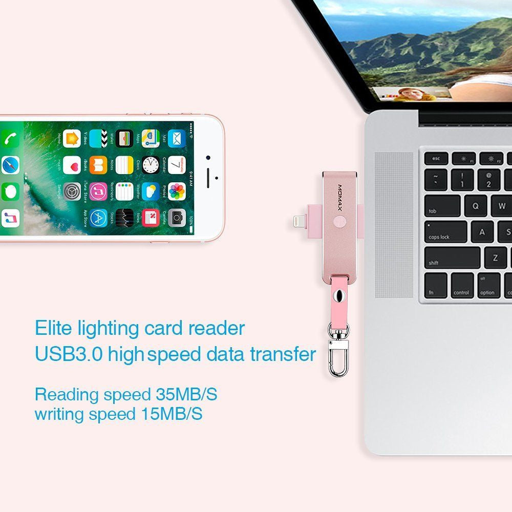 Card Reader Momax (CL1) Elite Lightning — Rose Gold