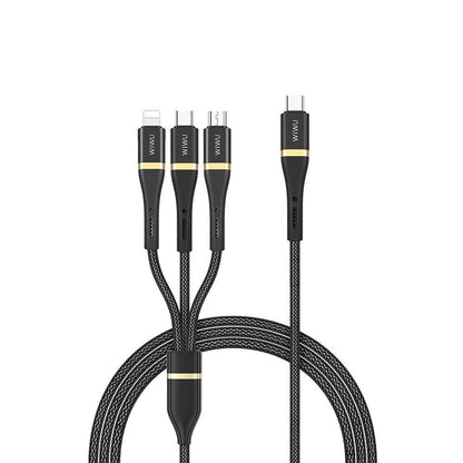 Wiwu Wi-C024 Elite Series 3in1 Type-C to Lightning – Type-C – Micro USB Ultra Fast Charging Cable 100W 1.2M