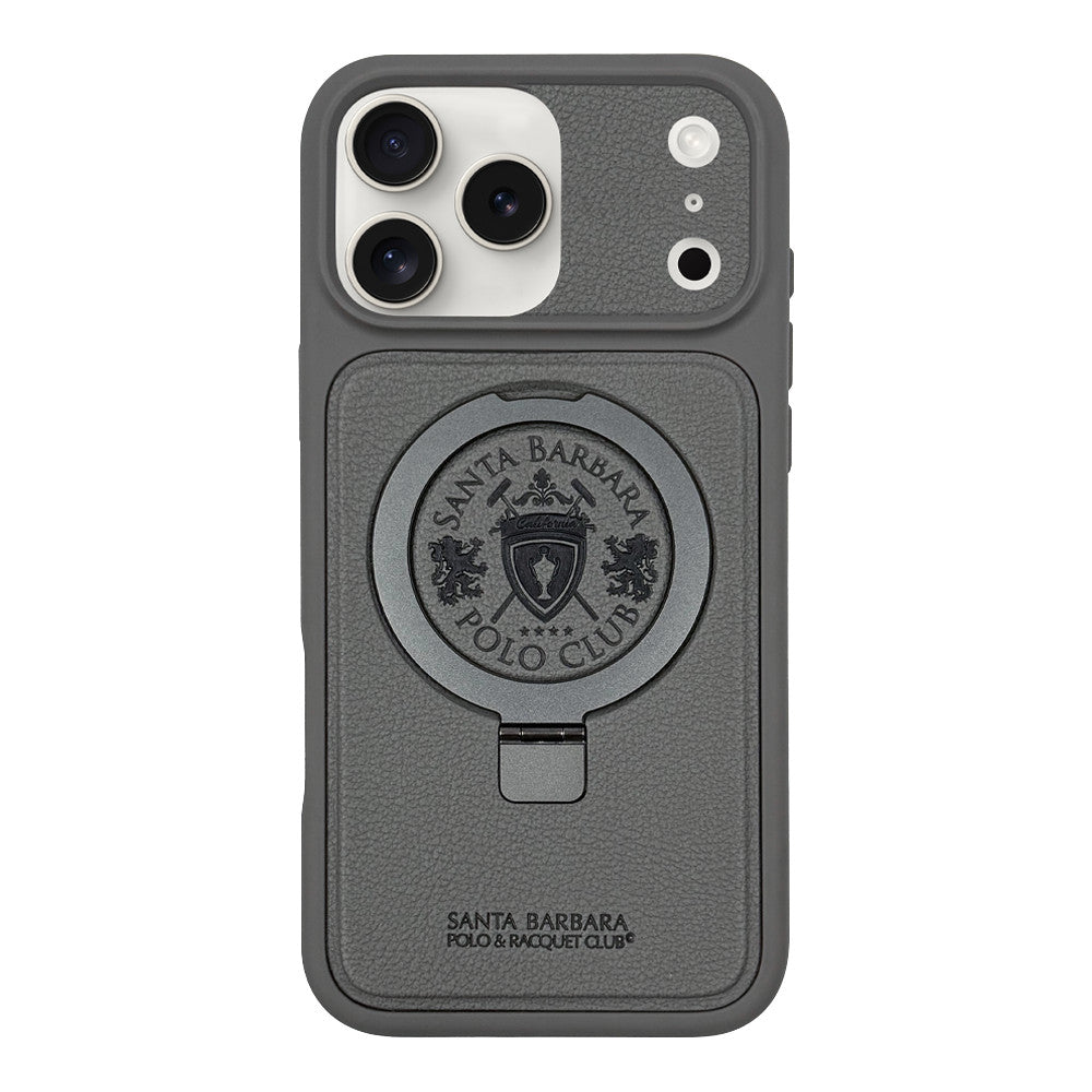 Polo Primo Leather Case iPhone 17 Pro Max — Titanium Grey