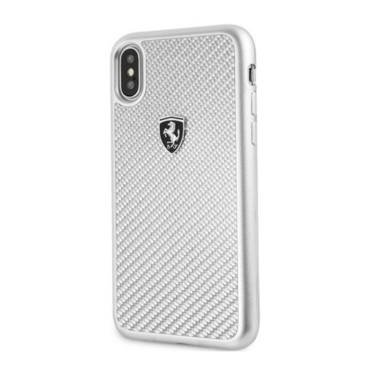 Ferrari Heritage Real Carbon Hard Case iPhone X ; Xs Silver