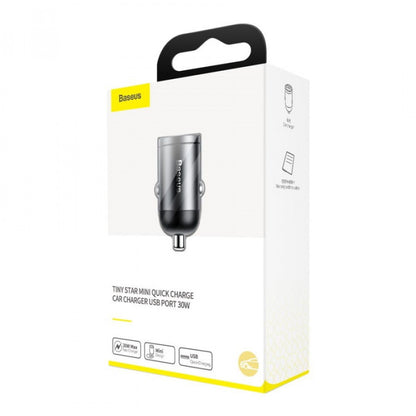 Car Charger 30W 1U Baseus (VCHX-A0G) Tiny Star Mini Quick Charge USB Port Gray