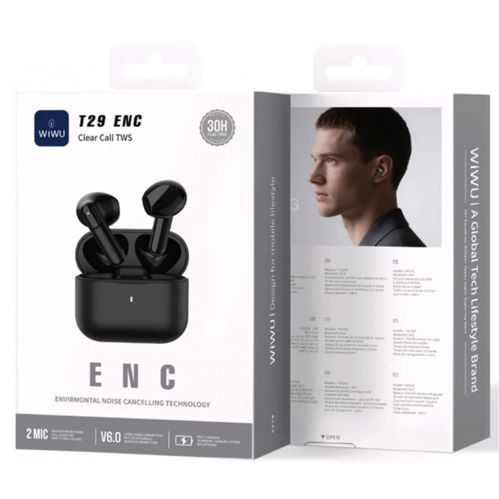 Bluetooth гарнітура TWS Wiwu T29 — Black