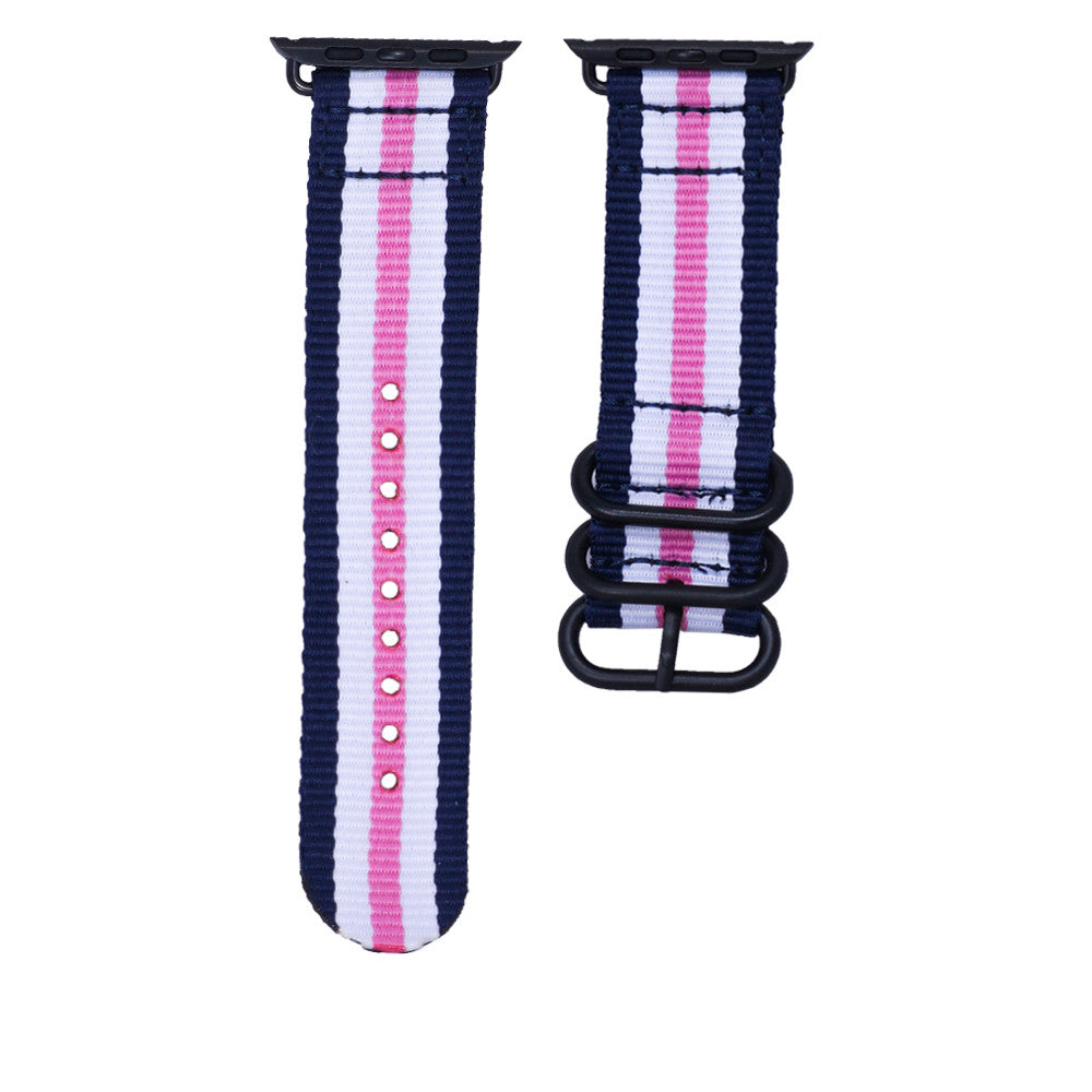 Ремінець Buckle Nylon Apple Watch 42 mm 44 mm 45 mm 49 mm — Blue/White/Pink