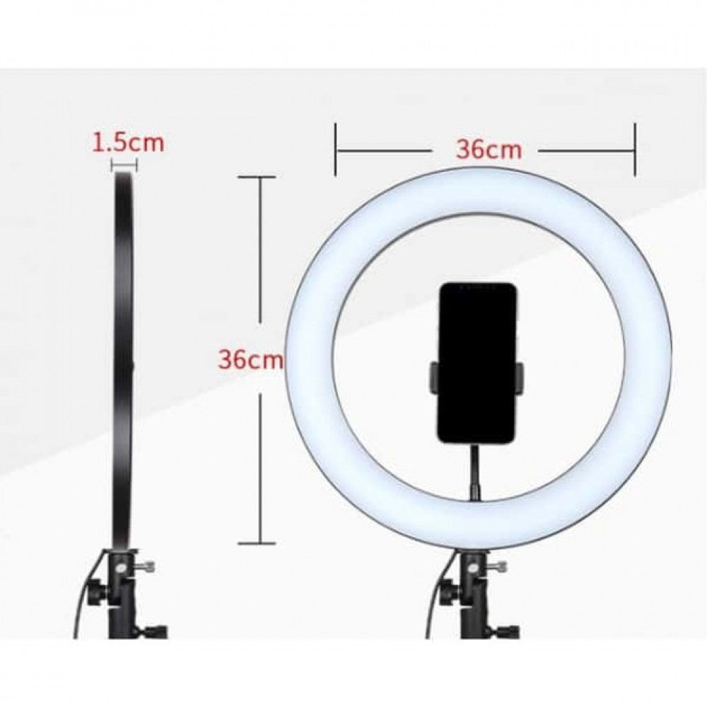 Лампа Кольцевая LED RL-14 RGB Original 36cm  36w  | 192 Lights | Remote I 3m cable with plug  I 3 holder I carry bag